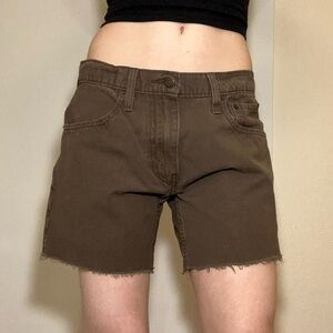brown levi’s shorts cut off 512 dark brown 30 waist vintage